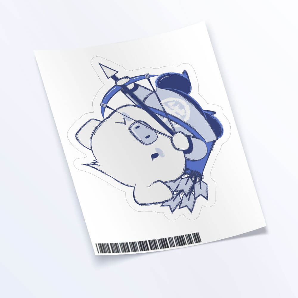 Pig Warrior Chinese Zodiac Kawaii Sticker sheet