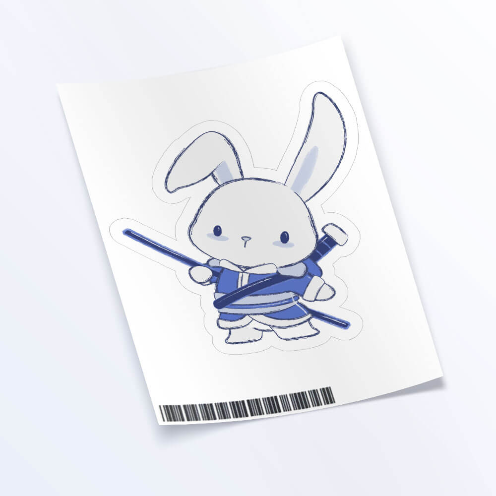 Rabbit Warrior Chinese Zodiac Kawaii Sticker sheet