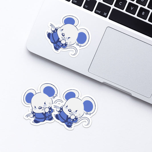 Rat Warrior Chinese Zodiac Kawaii Stickers for laptop