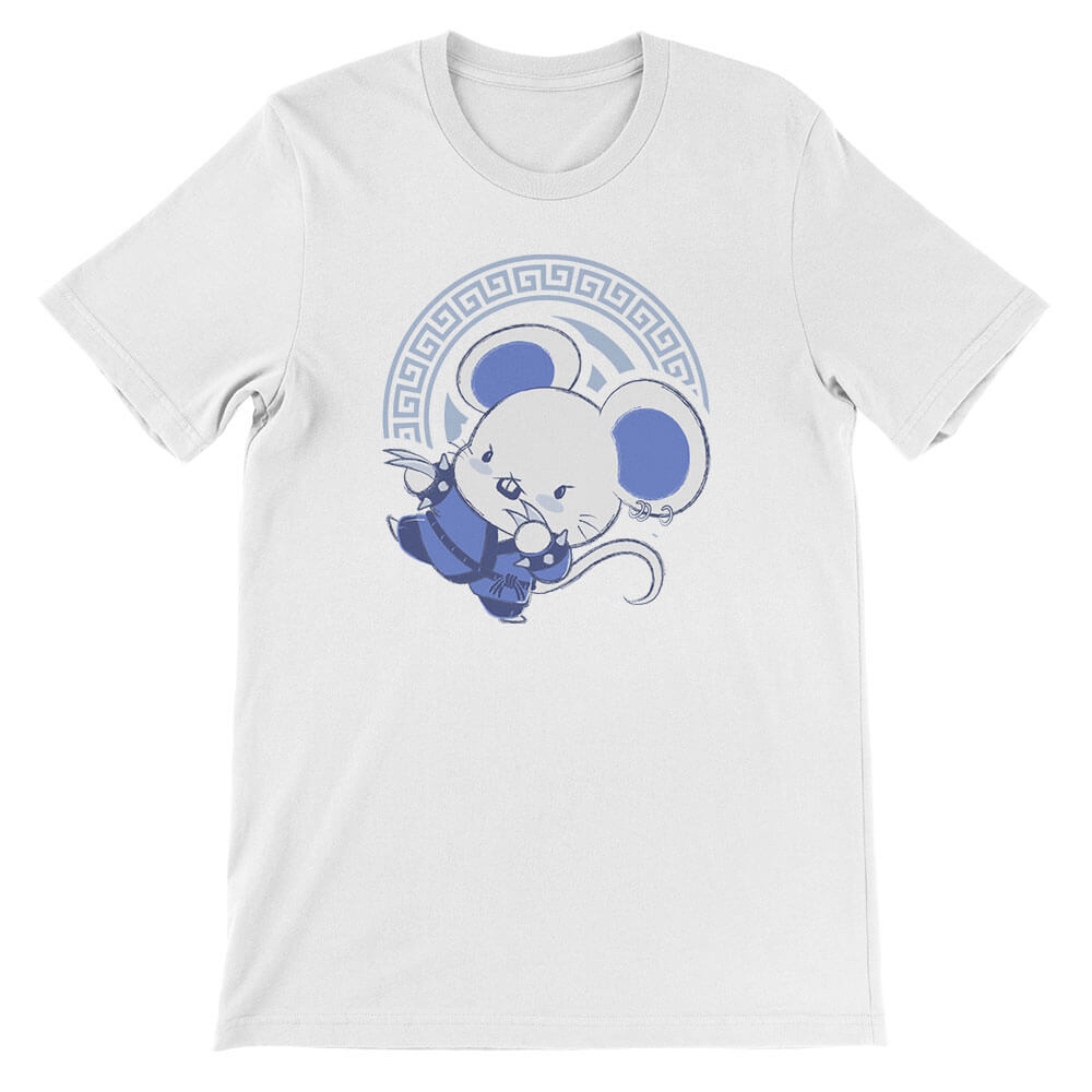 Rat Warrior Chinese Zodiac Kawaii T-shirt - White