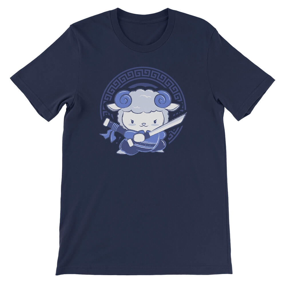 Sheep Warrior Chinese Zodiac Kawaii T-shirt - Navy