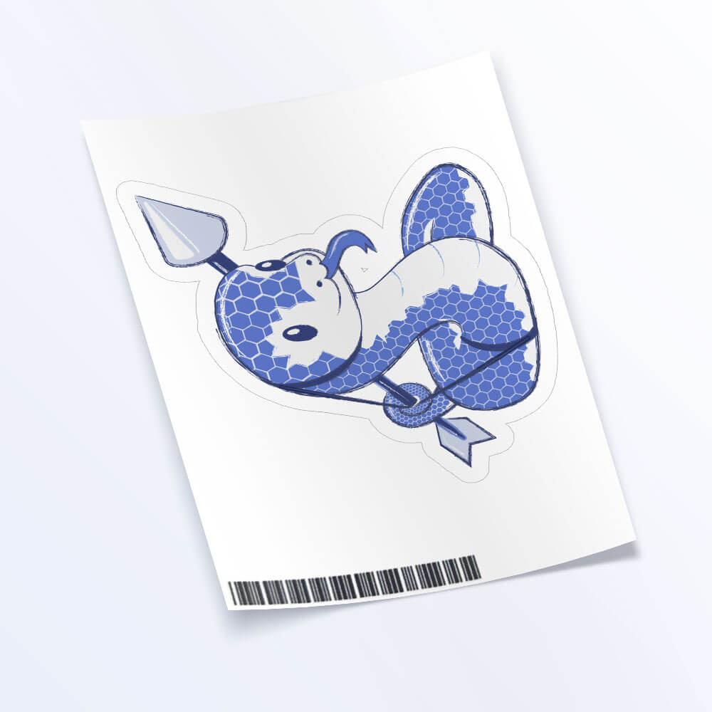 Snake Warrior Chinese Zodiac Kawaii Sticker Sheet