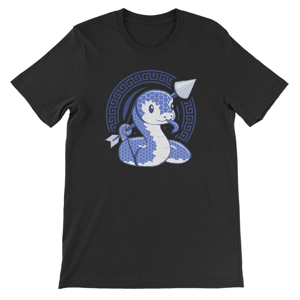 Snake Warrior Chinese Zodiac Kawaii T-shirt - Black