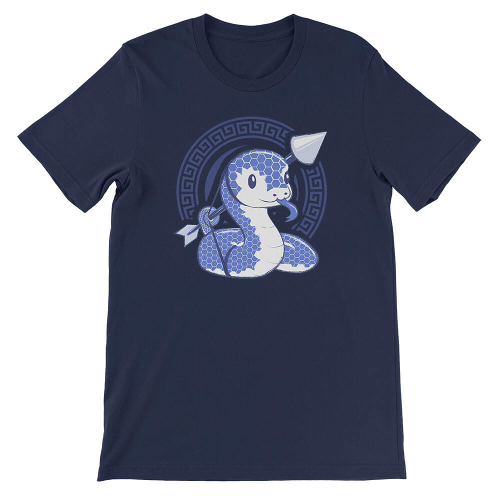 Snake Warrior Chinese Zodiac Kawaii T-shirt - Navy