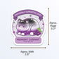 Subtle Asexual Pride Cute Cat Loaf Sticker Measurements