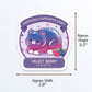 Subtle Bisexual Pride Cute Cat Loaf Sticker Measurements