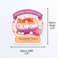 Subtle Lesbian Pride Cute Cat Loaf Sticker Measurements