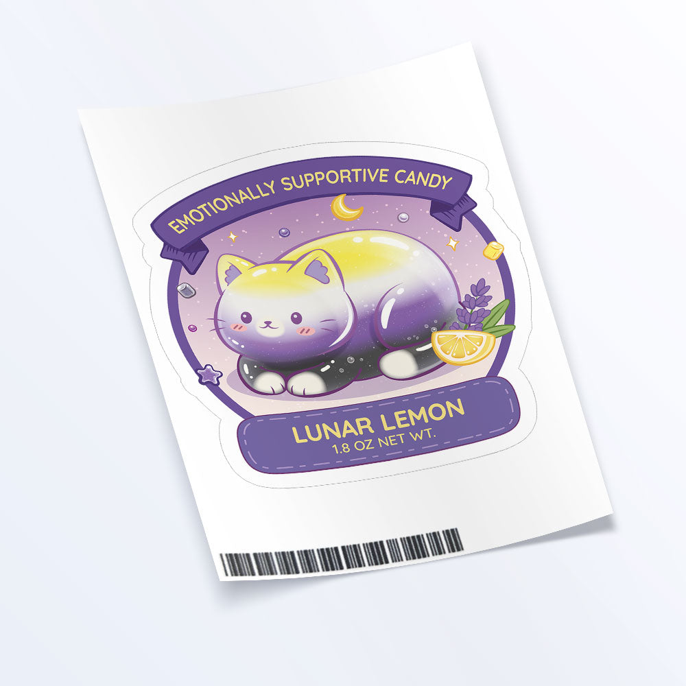 Subtle Nonbinary Pride Cute Cat Loaf Sticker Sheet