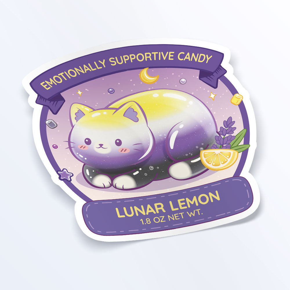 Subtle Nonbinary Pride Cute Cat Loaf Sticker
