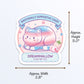Subtle Transgender Pride Cute Cat Loaf Sticker Measurements