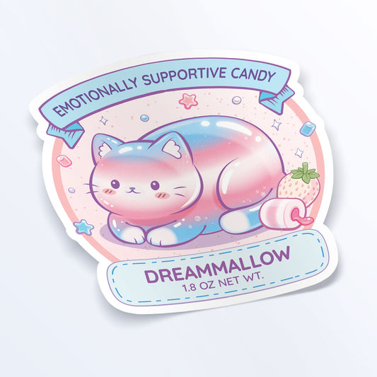 Subtle Transgender Pride Cute Cat Loaf Sticker