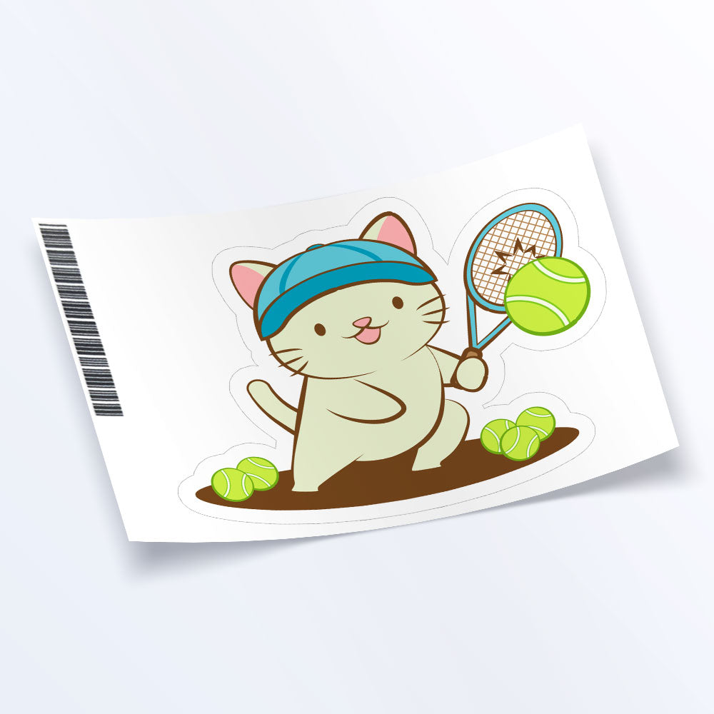 Tennis Kawaii Cats Sticker Sheet