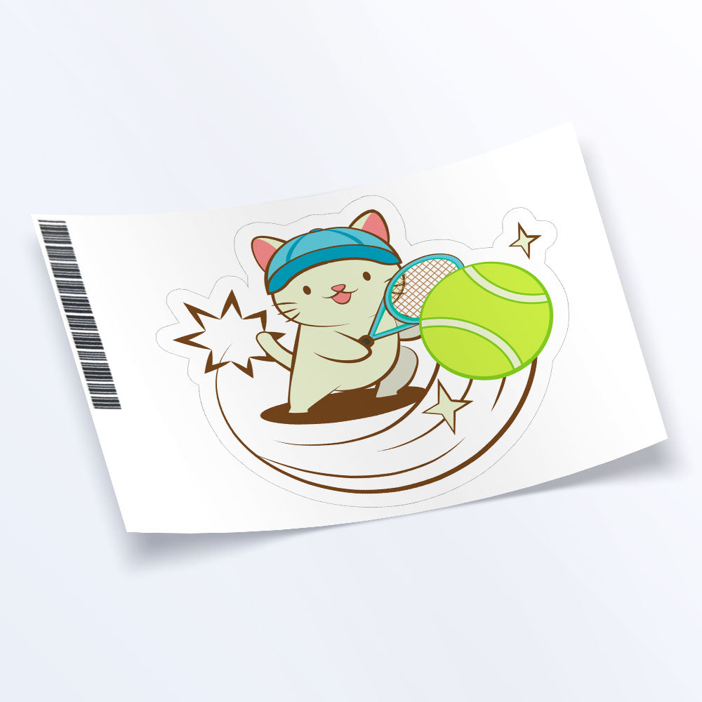 Tennis Kawaii Cats Sticker Sheet