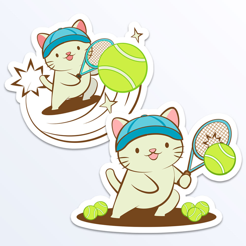 Tennis Kawaii Cats Stickers