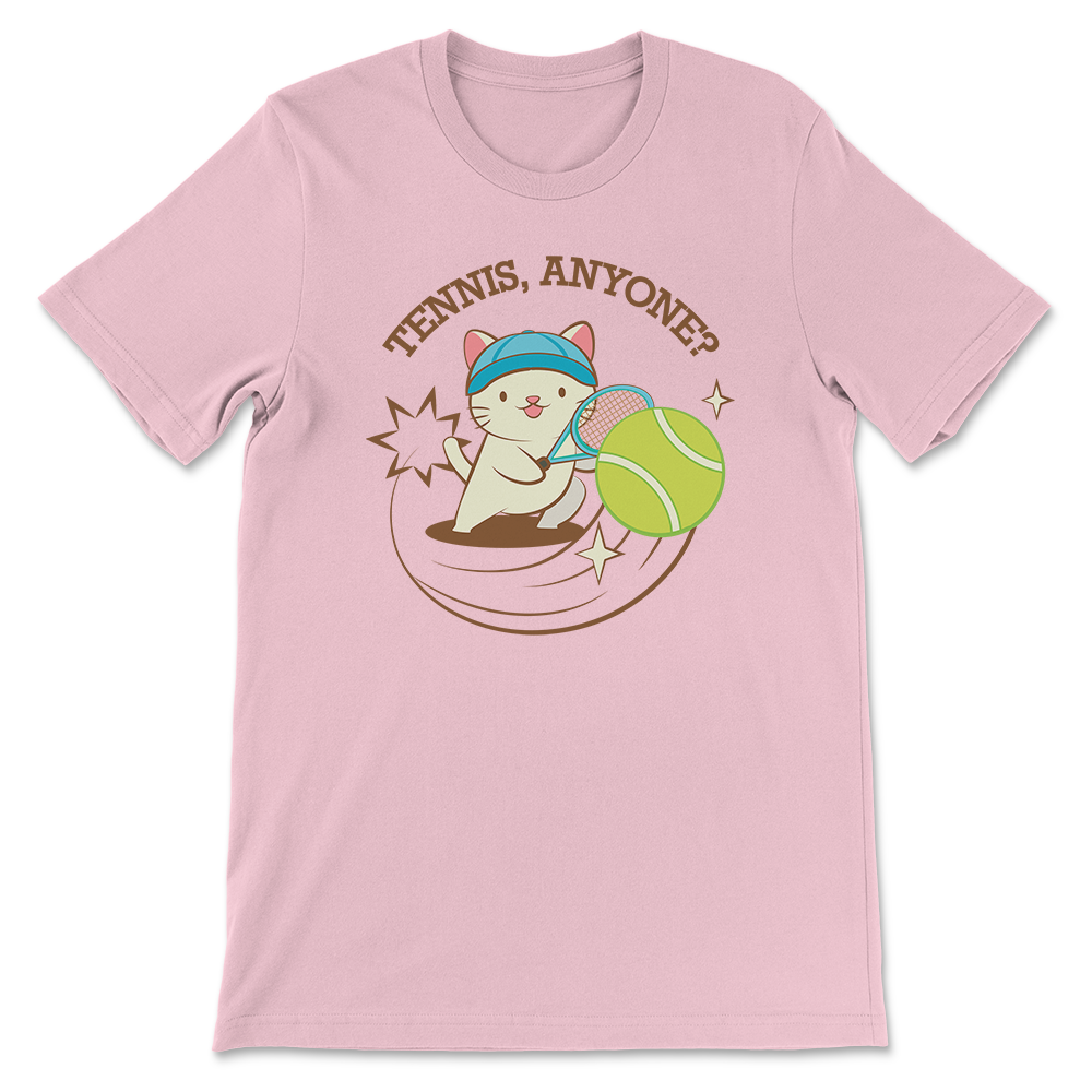 Tennis Kawaii Cat T-shirt - pink