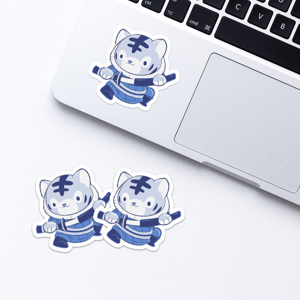Tiger Warrior Chinese Zodiac Kawaii Stickers for laptop