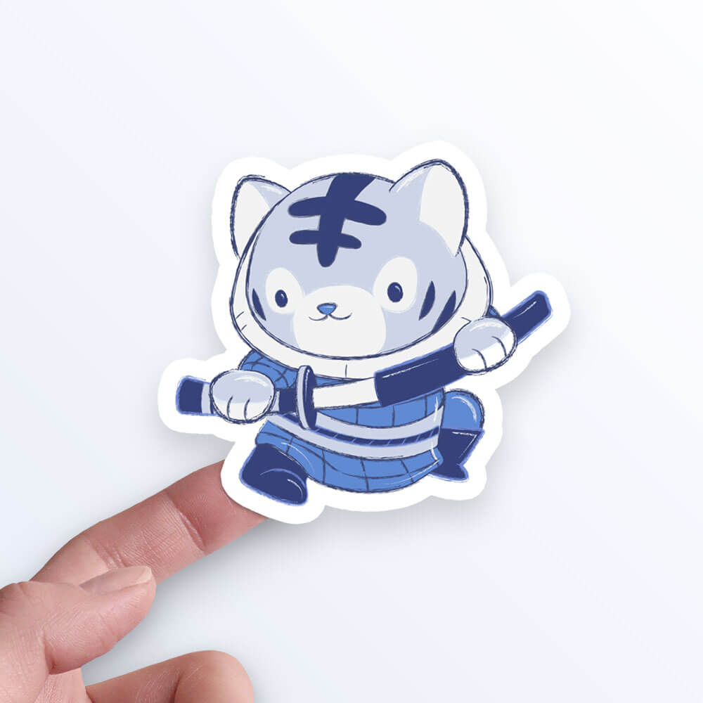 Tiger Warrior Chinese Zodiac Kawaii Sticker on hand