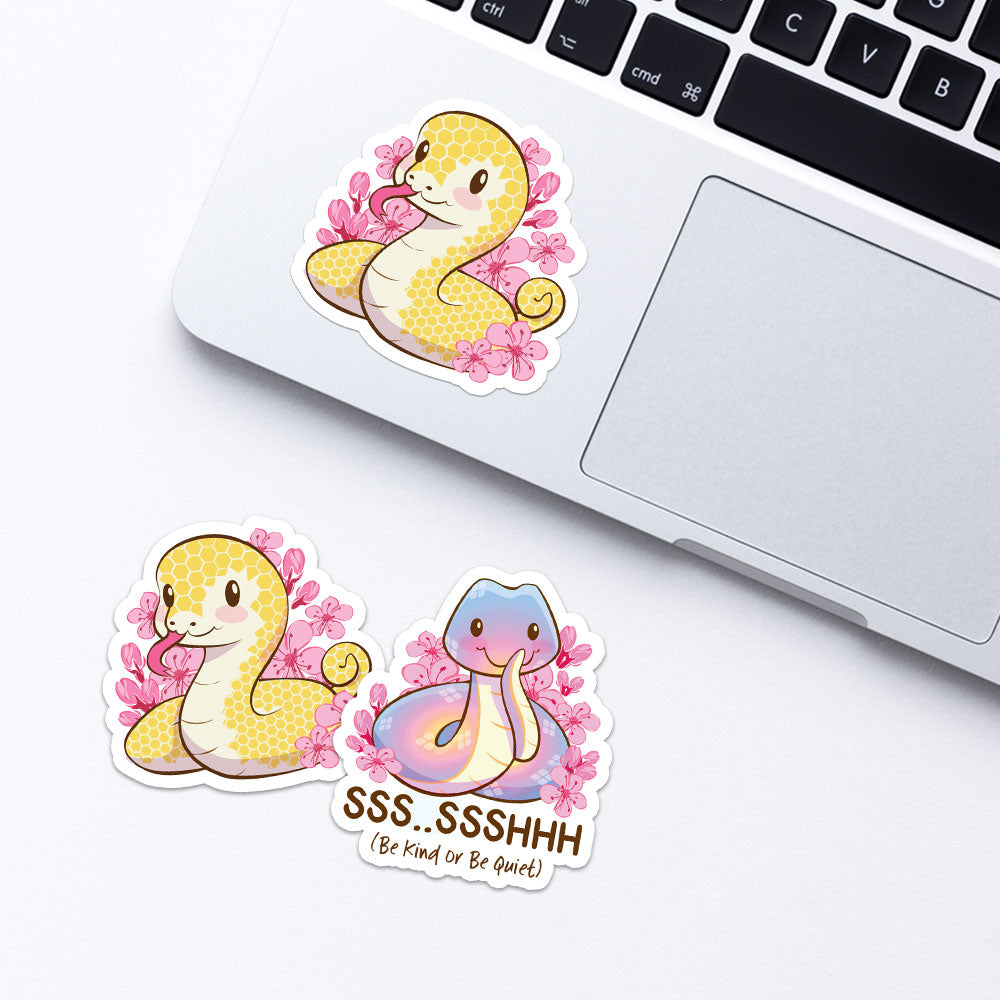 Year of Snake Kawaii Stickers for laptop