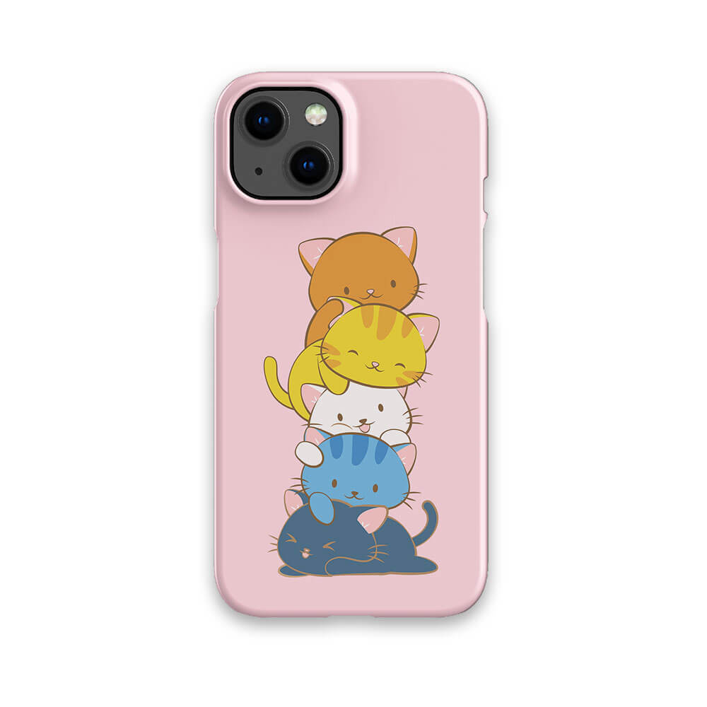 Aroace Pride Kawaii Cat Phone Case - pink