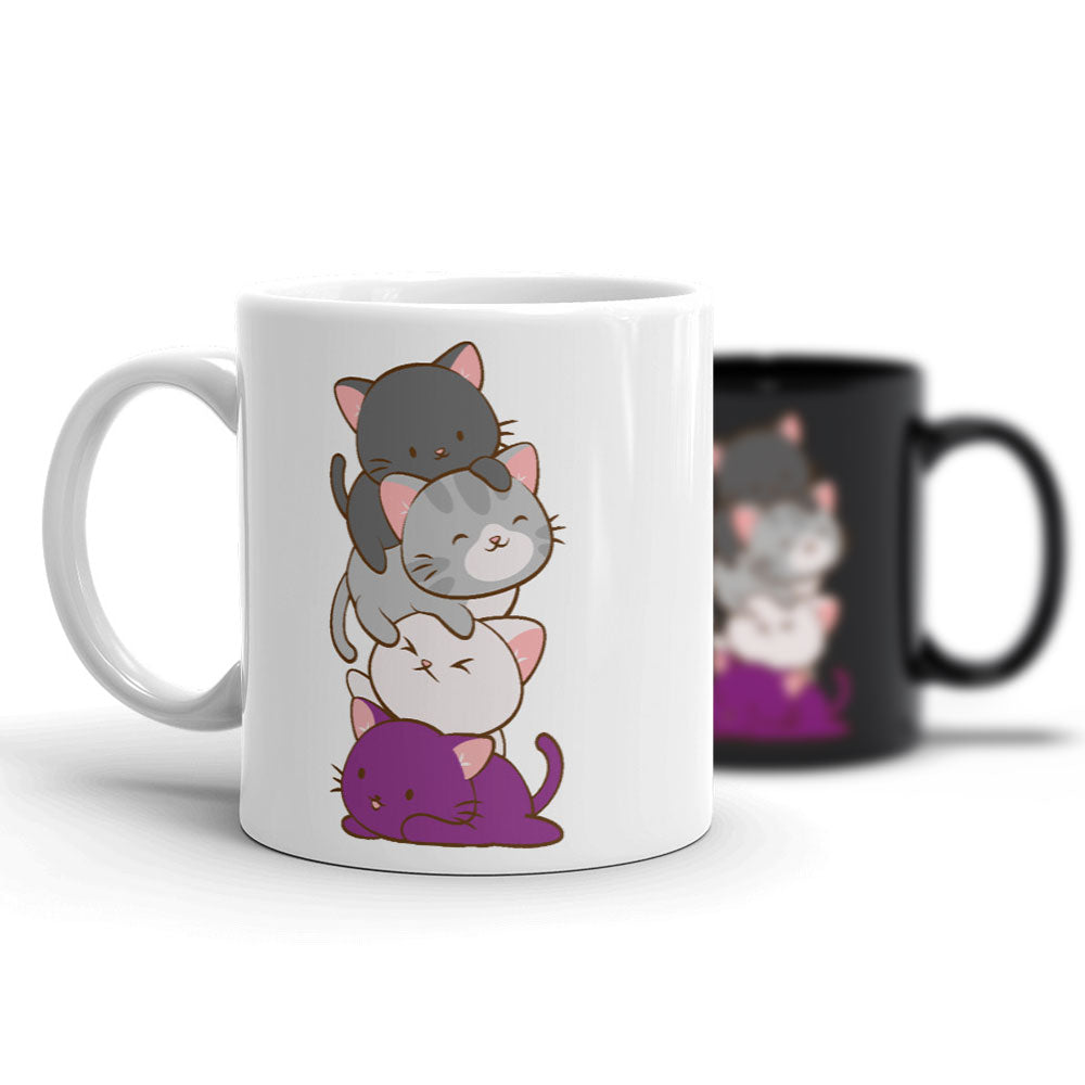 Asexual Pride Cute Kawaii Cat Mug