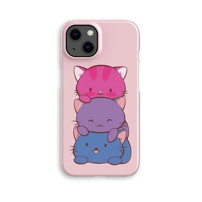 Bisexual Pride Kawaii Cat Phone Case - pink