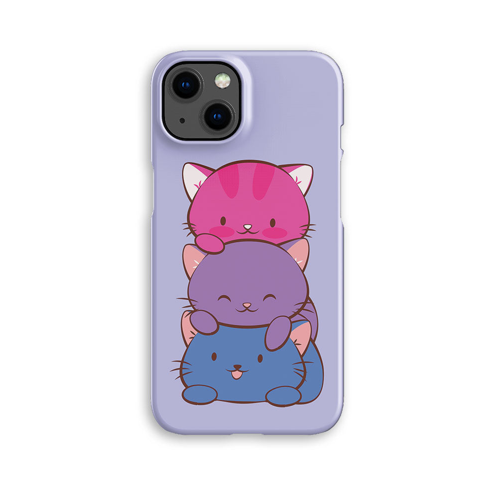 Bisexual Pride Kawaii Cat Phone Case - Purple