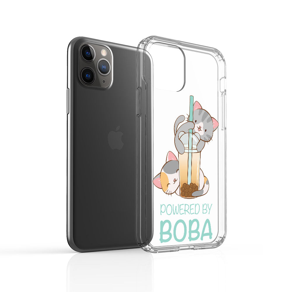 Cute Boba Tea Cats Kawaii Phone Case - Clear Aesthetic