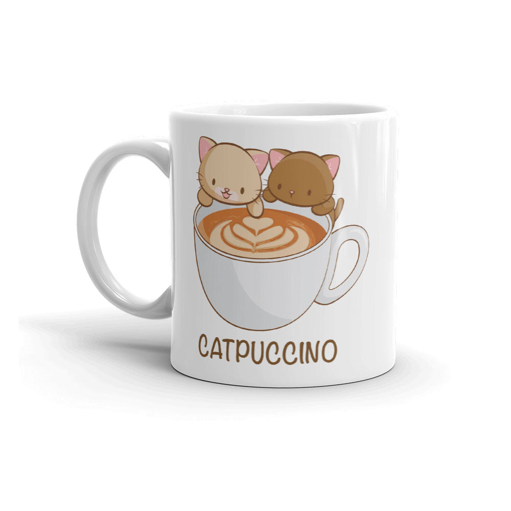 Catpuccino Cute Coffee Cats Kawaii Mug 11 oz / White