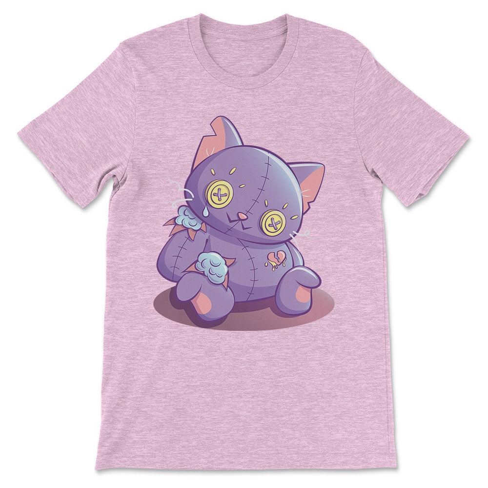 Creepy Cute Broken Cat Doll Kawaii Pastel Goth Shirt - heather prism lilac