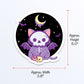 Creepy Cute Skeleton Cat Kawaii Pastel Goth Sticker measurements