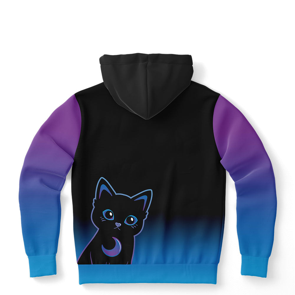 Crystal Alchemy Kawaii Black Cat Hoodie Eco-friendly - Back