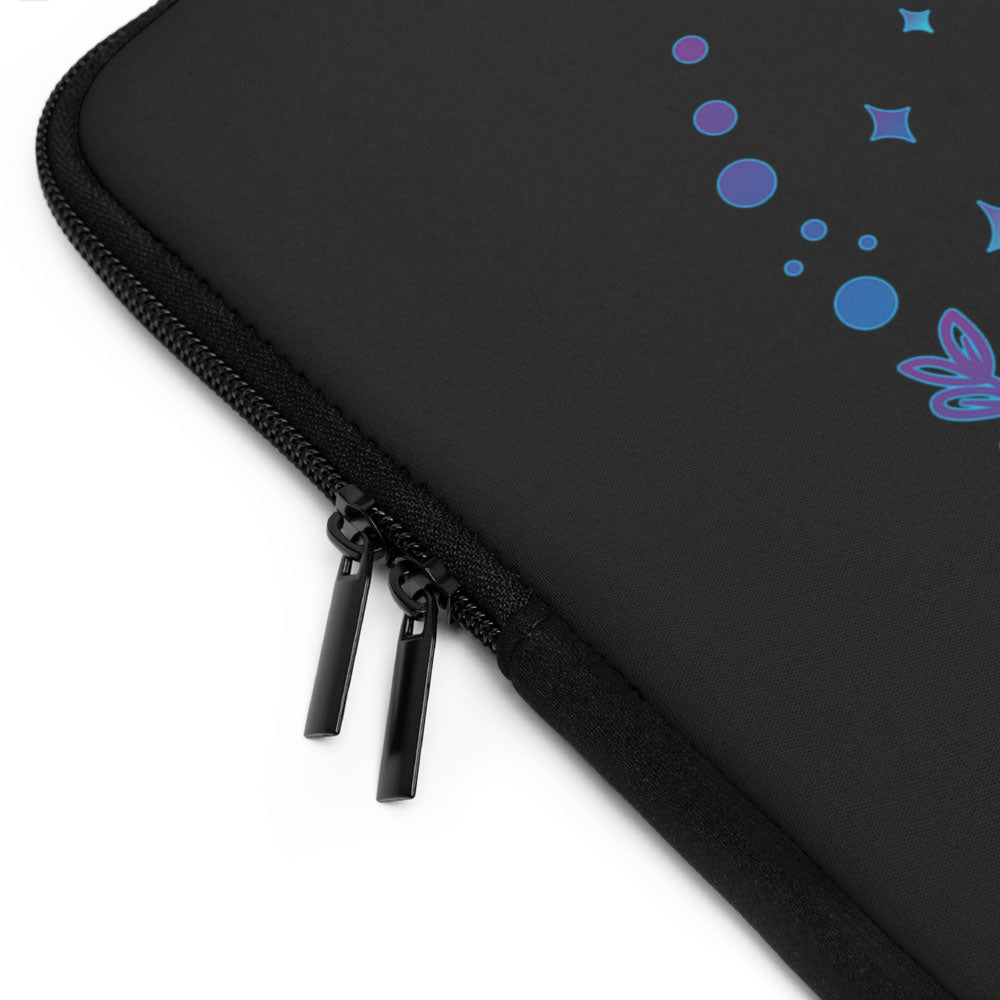 Crystal Alchemy Kawaii Black Cat Laptop Sleeve