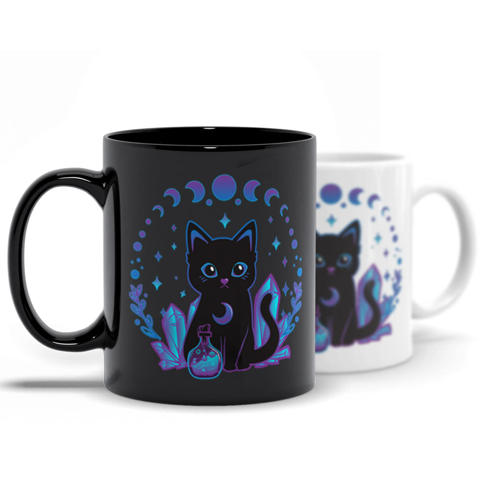 Crystal Alchemy Kawaii Witchy Black Cat Mug