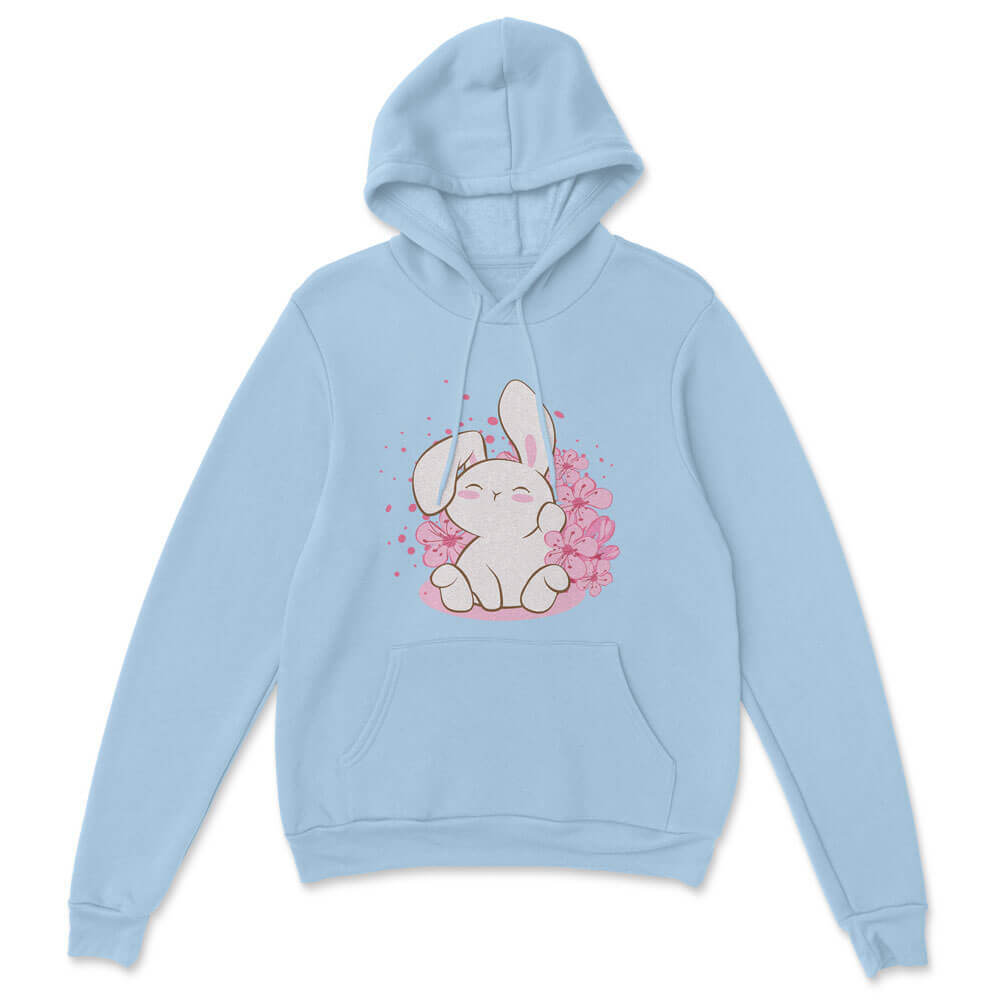Cute Bunny Year of Rabbit Kawaii Hoodie - blue