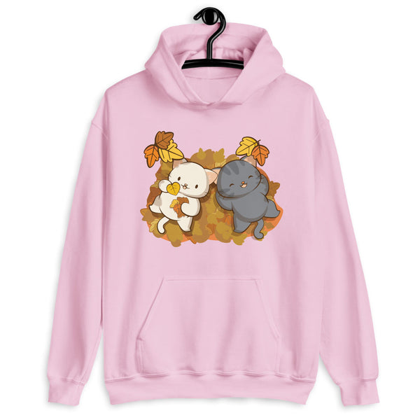 Cute Cats and Fall Leaves Kawaii Hoodie Irene Koh Studio