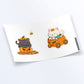 Cute Cats and Halloween Pumpkin Kawaii Sticker Sheet - Set of 2