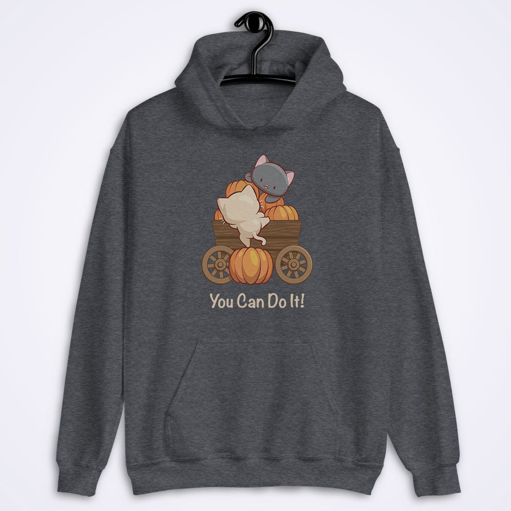 Cute Cats Inspirational Saying Kawaii Hoodie for Fall - Dark Grey heather