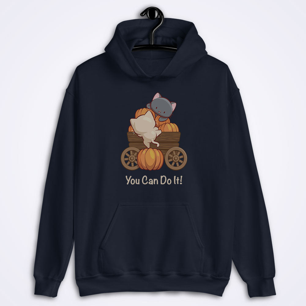 Cute Cats Inspirational Saying Kawaii Hoodie for Fall - Navy