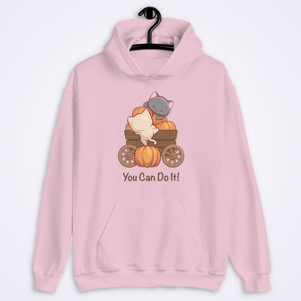 Cute Cats Inspirational Saying Kawaii Hoodie for Fall - Pink