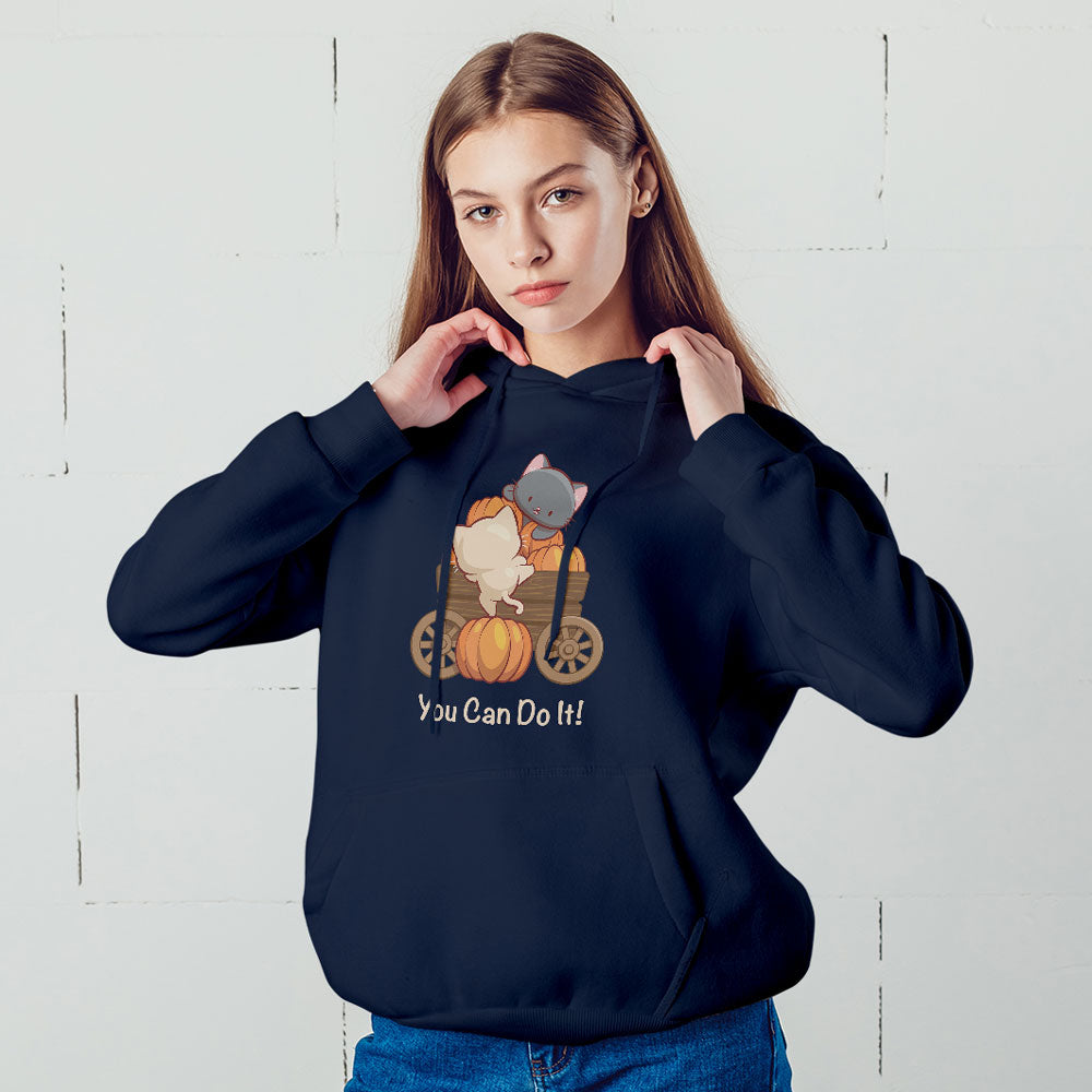 Cute Cats Inspirational Saying Kawaii Hoodie for Fall - women