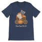 Kawaii Cats on Pumpkin Cart Inspirational Saying T-shirt - Navy