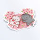 Cute Cats and Sakura Kawaii Sticker