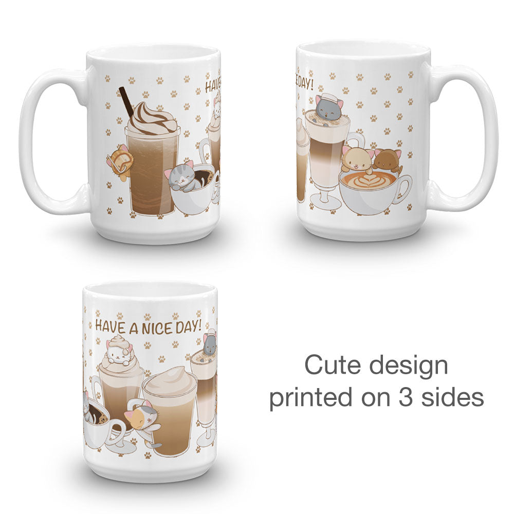 Cute Coffee Cats Kawaii Mug