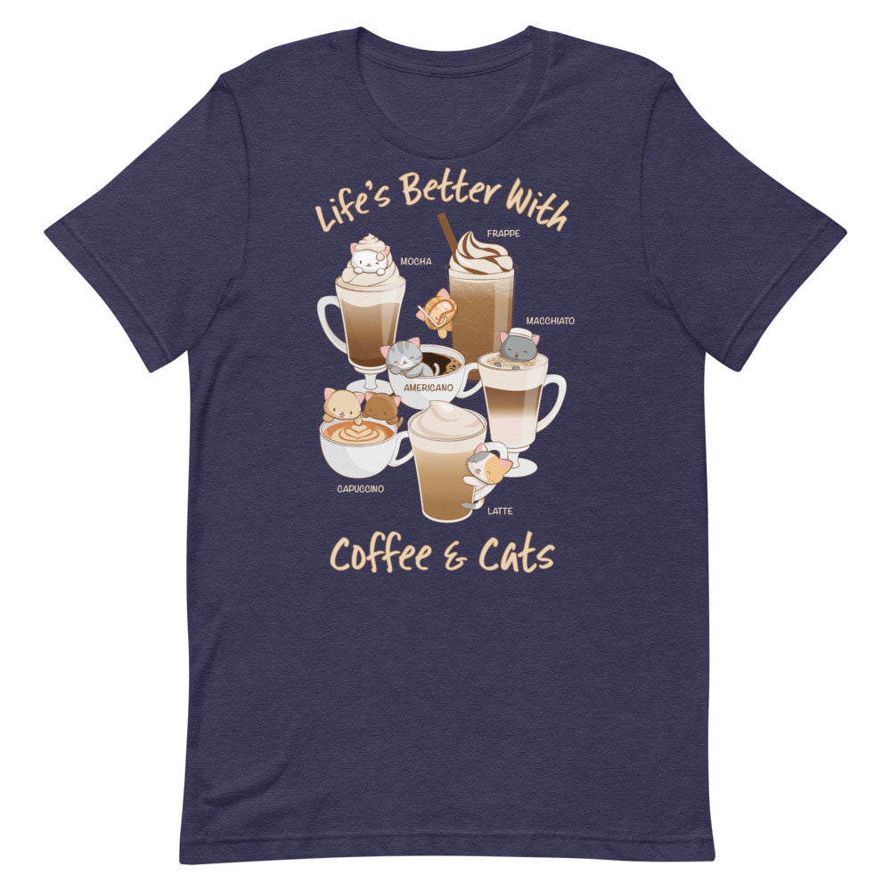 Cute Coffee Cats Kawaii T-Shirt Irene Koh Studio