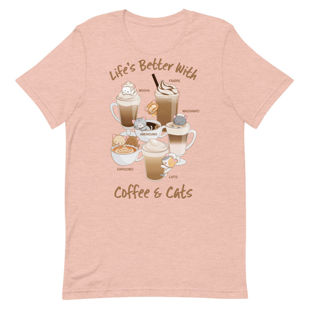 Cute Coffee Cats Kawaii T-Shirt - Main Image