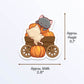 Cute Cats on Pumpkin Cart for Fall Kawaii Sticker measurements