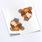 Cute Cats on Pumpkin Cart for Fall Kawaii Sticker Sheet Set of 2