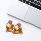 Cute Cats on Pumpkin Cart for Fall Kawaii Sticker for laptop