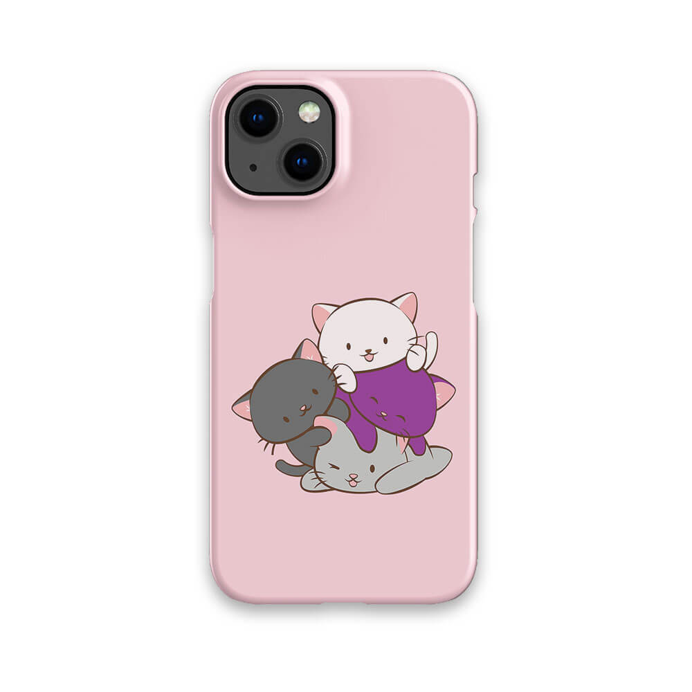 Demisexual Pride Kawaii Cat Phone Case - pink