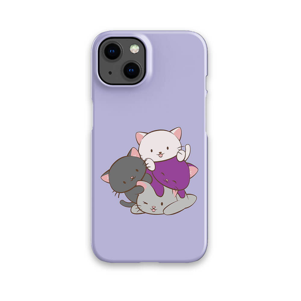 Demisexual Pride Kawaii Cat Phone Case - Purple
